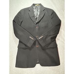 Cashmere Sport Coat Mens 40 Long Chiarelli Black Blazer Church Wear Israel